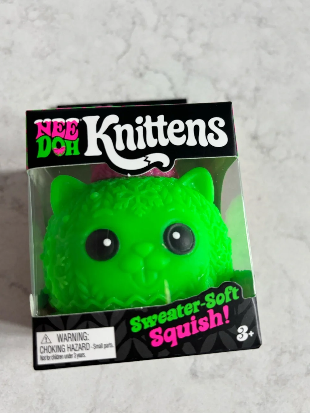 NeeDoh Knittens Neon Green Sweater-Soft Squish Toy